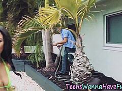 Teen amateurs get plowed with monster cocks in hardcore 3some! Watch them suck and fuck wildly.