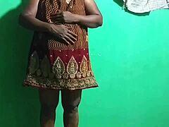 Indian horny milf wife uses umbrella for pleasure.