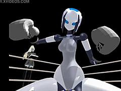 in the pov view, the boxing sexbot engages in intense sexual activity with the user, delivering powerful thrusts and sensations