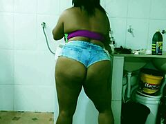 maid cleans up and shows boss a video