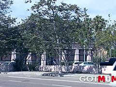 Blonde milf fucks in office with mum