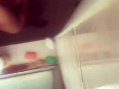 Bathroom whore gets down and dirty in steamy action.