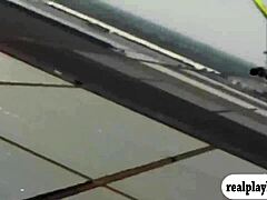 Sexy hotties enjoyed outdoor activities in reality public setting