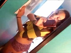 Slutty cheating girlfriend undresses and strips for her friend