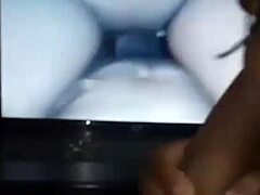 Watching a movie with my friend, I couldn't resist giving him a blowjob until he creampied me