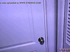 Voyeur Boss's Shower With Suspended Step Sis