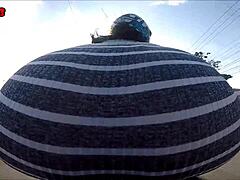 yo, check this hot morena showing off her butt while riding a bike outdoors