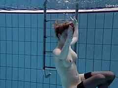 Swimming Pool Teenie Anetta Strips Naked! 😍