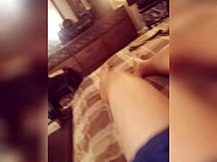 Smooth and muscular legs in solo gay video with barefoot and ripped clothes