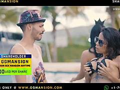 hot latina lesbian indulges in fetish foot sucking, teasing with small tits and ass