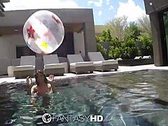 Michelle Martinez gives a wet blowjob in the pool in Fantasyhd video