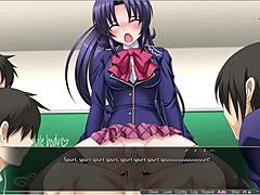 Pretty anime girl discovers her sexuality while wielding a sword and protecting her cousin