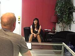 angie in tattooed casting interview leading to sex scene