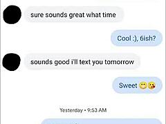 hey, this cute teen with a tight pussy is getting fucked hard, wanna see our text convo? 😈