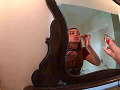 Camera Man Harasses Peruvian Teen Model Bibi Tsunami With Big Cock While Preparing