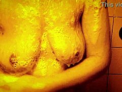 Sultry solo shower with Mrs. Gingerbread in slow motion