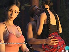 She flaunts her big tits and shaved pussy in close up