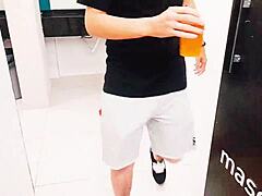 Gorgeous redhead invades men's bathroom to suck me 😏