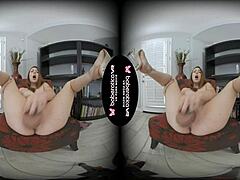 Solo redhead girl Arietta Adams in VR