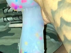 Stuffing my pierced pussy with pretty dildo, sensations building during masturbation to orgasm.