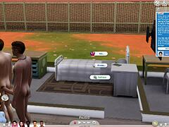 Solo female masturbation in a Sims 4 hospital setting