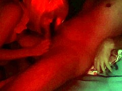 The young girl casually gives a deepthroat blowjob to her boss while being watched.