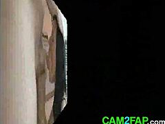 Shaven Brunette Sucks, Fucks, and Swallows Cum!