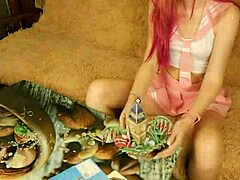 Puzzle time, oops! No panty, no guide, just sexy redhead Foxy!