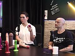 eilani quina and victor luciano explore UPPER TOYS in sheer red lingerie