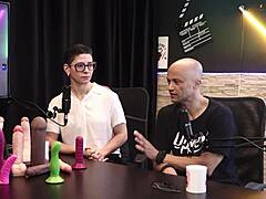 eilani quina and victor luciano explore UPPER TOYS in sheer red lingerie