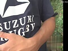japanese twink explores gay desires in public shower.
