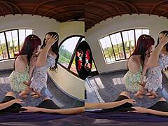 Two Hot Latinas Rocking a Sexy VR Threesome