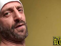 saskia acts naughty as a chubby blonde girl and gets punished with deepthroat by bad santa