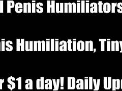 In this femdom pov, she humiliates his small cock during masturbation session