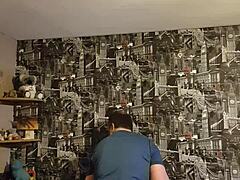 standing and wanking my cock in the open