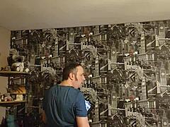 standing and wanking my cock in the open