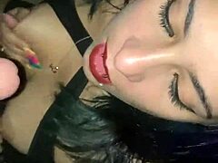 Amateur Latina caught giving oral in public