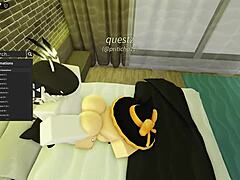 Cute Robloxian witch feels wild banging with stranger