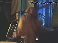 Allison moans while stroking big cock