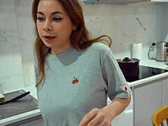 latina with big tits grinds hard for cum all over her body in homemade pov cowgirl action.