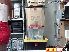 Redhead Thief Doggystyled On Desk