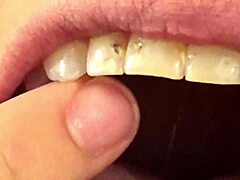 Fifi Foxx performs mouth vore on gummy bears up close