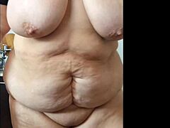 Chubby Latina Lady Strips Naked in the Kitchen