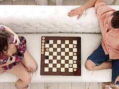 Teenmegaworld net - Sofy Torn enjoys checkers and doggy games with hairless blowjob couple bent over teen 18+ small tits babe facial hardcore.