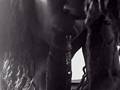 POV experience of deepthroat blowjob on a big black cock