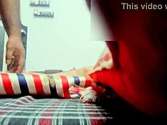 नई शादीशुदा मोटी वाइफ बेडरूम में हार्ड पाउंड, लाउड मोन्स!