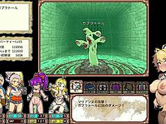 Anime Hentai Game with 4 Bitches in Dungeon Exploration