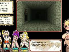 Anime Hentai Game with 4 Bitches in Dungeon Exploration