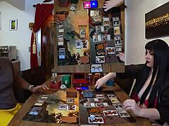 jane plays magic 8 on desk