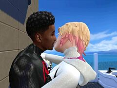 Sims 4 Spider-Man: Adult Miles Morales Encounters Adult Gwen Stacy on Balcony, Part 1